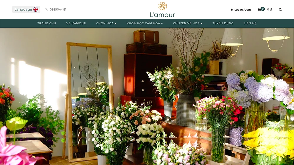 Mẫu Web Shop Hoa Tươi - Đa Ngôn Ngữ
